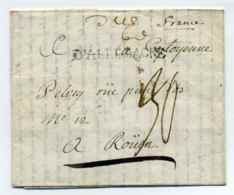 Lettre D'EUX (manuscrit ) + Marque De Transit D'ALLEMAGNE : - 1701-1800: Precursors XVIII