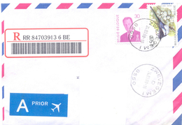 2000. Belgium, The Letter Sent By Registered Post To Moldova - Briefe U. Dokumente