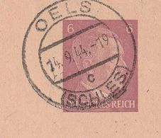 Deutsches Reich Karte Mit Tagesstempel Oels Schlesien C 1944 RB Breslau - Brieven En Documenten