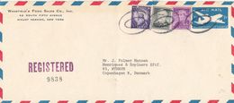 USA Registered Air Mail Cover Sent To Denmark 25-1-1962 - Briefe U. Dokumente