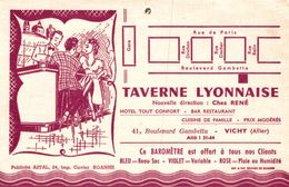 18813-J- CARTE DE VISITE TAVERNE LYONNAISE  A VICHY ALLIER 41 BD GAMBETTA - Cartes De Visite