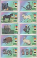 ZODIAC HOROSCOPE LUNAR CALENDAR MONKEY DOG PIG ROOSTER TIGER RAT DRAGON RABBIT OX SHEEP HORSE SNAKE SET 12 PHONE CARDS - Zodiaque