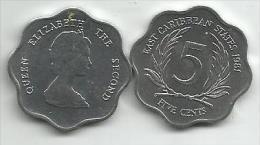 East Caribbean States 5 Cents 1981. High Grade - East Caribbean States