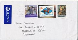 New Zealand Multi Franked Cover Sent To Denmark - Brieven En Documenten