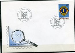 1992 Luxembourg  Luxemburg FDC - Lions International  - 14 F - Rotary, Club Leones