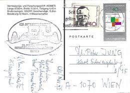 Deutschland Germany 1993 Kiel Komet Vermessungsschiff Des Bundesamtes Für Seeschifffahrt Und Hydrographie Viewcard - Klima & Meteorologie