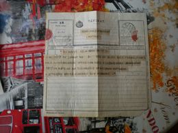 Telegramm Tavirat Versecz 1917 Versec Polgarmestere - Telégrafos