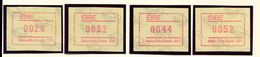 IRELAND  -  1992 Frama 4 Values As Scan Unmounted/Never Hinged Mint - Franking Labels