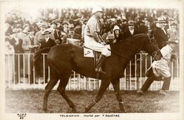 Hippisme * Carte Photo * TELEGRAM Monté Par F.GAUDINET * Jockey * Courses De Chevaux * Hippodrome - Ippica