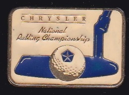 65590- Pin's-Golf.Automobile Chrysler.national Putting Champion Ship.signé Chrysler 1988. - Golf