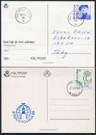 1986/90 Sweden X 2 Faltpost Comic Military Soldier Fieldpost Postcards - Militärmarken