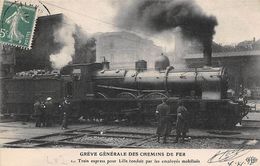 Thème Grève.  Paris. Grève Générale Des Chemins De Fer   .Train Express Pour Lille    ( Voir Scan) - Staking