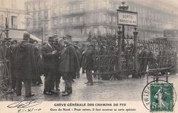 Thème Grève.Paris. Grève Générale Des Chemins De Fer. Gare Du Nord  Faut Montrer Sa Carte  ( Voir Scan) - Streiks