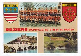 CPSM.  15 X 10,5  -  BEZIERS  Capitale Du Vin Et Du Rugby - Beziers
