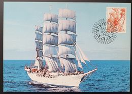 CM - NORVEGE - 1982 - PHILEXFRANCE PARIS - Postes Norvégiennes - Bateau - Christian Radich - Navire école - Cartes-maximum (CM)