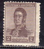 ARGENTINA 1923 JOSE DE SAN MARTIN CENT. 2c MH - Neufs