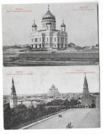 MOSCOU (Russie) 2 Cartes Temple Du Sauveur Et Kremlin - Rusland