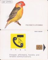 376/ Tanzania; P15. Fischer's Lovebird, Reverse A - Tansania