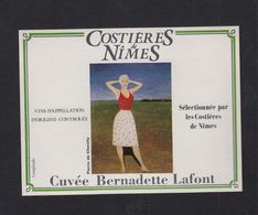 Ancienne étiquette Alcool France Vin Costières De Nîmes Cuvée Bernadette Laffont - Autres & Non Classés