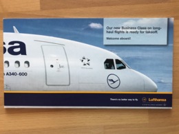 LUFTHANSA Our New Business Class On Long-haul Flights Is Ready For Takeoff. Welcome Aboard! Printed In Germany 09/03 - Publicidad