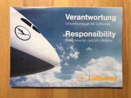 LUFTHANSA Wernatwortung Umweltvorsorge Bei Lufthansa Responsibility Environmental Care At Lufthansa September 2009 - Advertisements