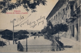 1924 , TERUEL , T.P. CIRCULADA ,  GLORIETA DE GALÁN Y CASTILLO - Teruel