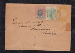 Brazil Brasil 1895 Uprated Stationery Wrapper 50R Cruzeiro + 10R Madrugada RIO To LAUSANNE Switzerland - Cartas & Documentos