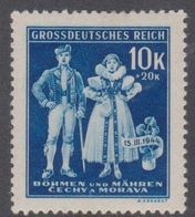 Czechoslovakia-Bohemia And Moravia Scott B24 1944 5th Anniversary Of Propectorate,10kk +20k,saphir,Mint Hinged - Neufs