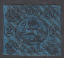 German States-Brunswick Scott 9 1853 2sgr Black Blue,used - Brunswick