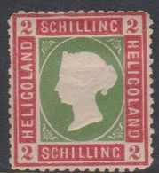 Heligoland Scott 3 1857-68 Two Shillings, Mint Hinged - Heligoland (1867-1890)