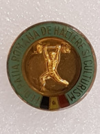 Badge Fédération Roumaine D'haltérophilie - Badge Romanian Weightlifting Federation - Gewichtheben - Haltérophilie