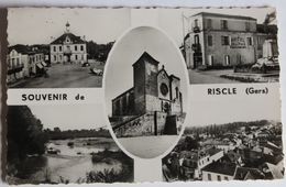 CPSM 32 Souvenir De Riscle Multivues Hôtel De La Paix - Riscle