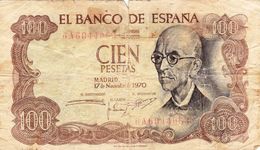 Spain 100 PESETAS 1970 G P-152a "free Shipping Via Regular Air Mail (buyer Risk)" - 100 Peseten