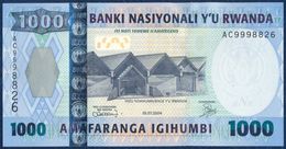 RWANDA 1000 FRANCS P-31 GOLDEN MONKEY VOLCANOES NATIONAL PARK 2004 UNC - Rwanda