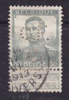 Belgium Perfin Perforé Lochung 'C.F.C.' 1912 Mi. 96, 50c. Albert I. Stamp ANVERS 1913 Cancel (2 Scans) - 1909-34