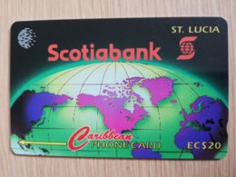 ST LUCIA    $ 20   CABLE & WIRELESS  STL-16A  16CSLA    SCOTIA BANK    Fine Used Card ** 2413** - Sainte Lucie