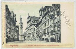 Delcampe - AUGSBURG - Bayern - Rathaus Und Perlachthurm Mit Maximilianstrasse - 1901 - Augsburg