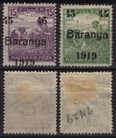 1919 - Hungary - Baranya / Yugoslavia SHS Occupation Baranja Serbia Croatia - Local Issue - Pair Harvester Overprint - Baranya