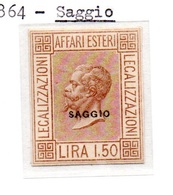 MARCA DA BOLLO 1864  LEGALIZZAZIONI AFFARI ESTERI - L. 1,50  SAGGIO - Steuermarken