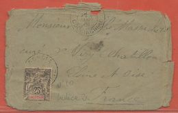 INDOCHINE LETTRE DE 1901 DE RACHGIA POUR VIRY CHATILLON - Briefe U. Dokumente