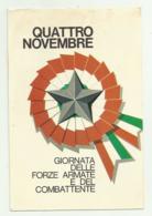 4 NOVEMBRE - GIORNATA FORZE ARMATE, COMBATTENTE - RETRO TIMBRO POLIGONO ADDES.TO PERDASDEFOGU  - VIAGGIATA FG - Patrióticos