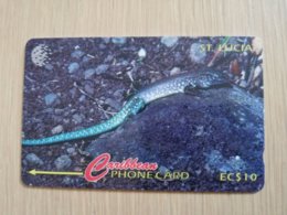 ST LUCIA    $ 10   CABLE & WIRELESS  STL-201A  201CSLA        Fine Used Card ** 2446** - St. Lucia