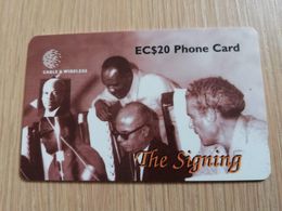 ST LUCIA    $ 20   CABLE & WIRELESS  STL-254B  254CSLB     THE SIGNING   Fine Used Card ** 2449** - St. Lucia