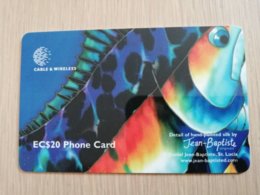 ST LUCIA    $ 20   CABLE & WIRELESS  STL-321C   321CSLC    BLUE FISH    Fine Used Card ** 2458** - St. Lucia