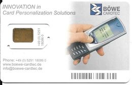 CARTE-PUCE-GSM-DEMONSTRATION-BOWE CARDTEC-Puce Garantie Attachée-TBE - Mobicartes: Móviles/SIM)