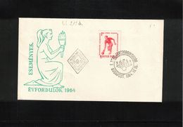 Hungary 1964 Budapest European Bowling Championship Interesting Letter Perforated Stamp FDC - Bocce