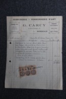 Facture Ancienne - BORDEAUX, G.CARCY, Serrurerie, Ferronnerie D'Art, Sonneries Electriques. - 1900 – 1949