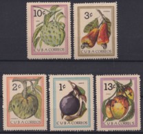 1963.102 CUBA 1963 MNH Ed.1019-23 FRUTAS CUBANAS MANGO GUANAVANA ANON CAIMITO. - Altri & Non Classificati