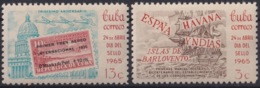 1965.178 CUBA 1965 MNH Ed.1185-86 STAMPS DAY MARITIME MAIL AIR TRAIN ANIV DIA DEL SELLO - Autres & Non Classés