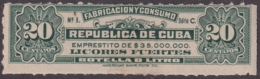 REP-474 CUBA REVENUE 20c LICORES FUERTES LIQUOR BEVERAGE. - Segnatasse